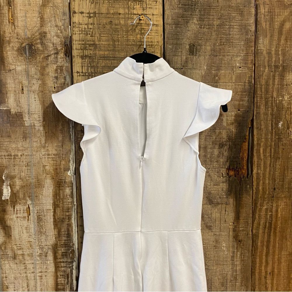 Amanda Uprichard X REVOLVE Davina Jumpsuit in Optic White Ruffled bell bottom S - Picture 7 of 8